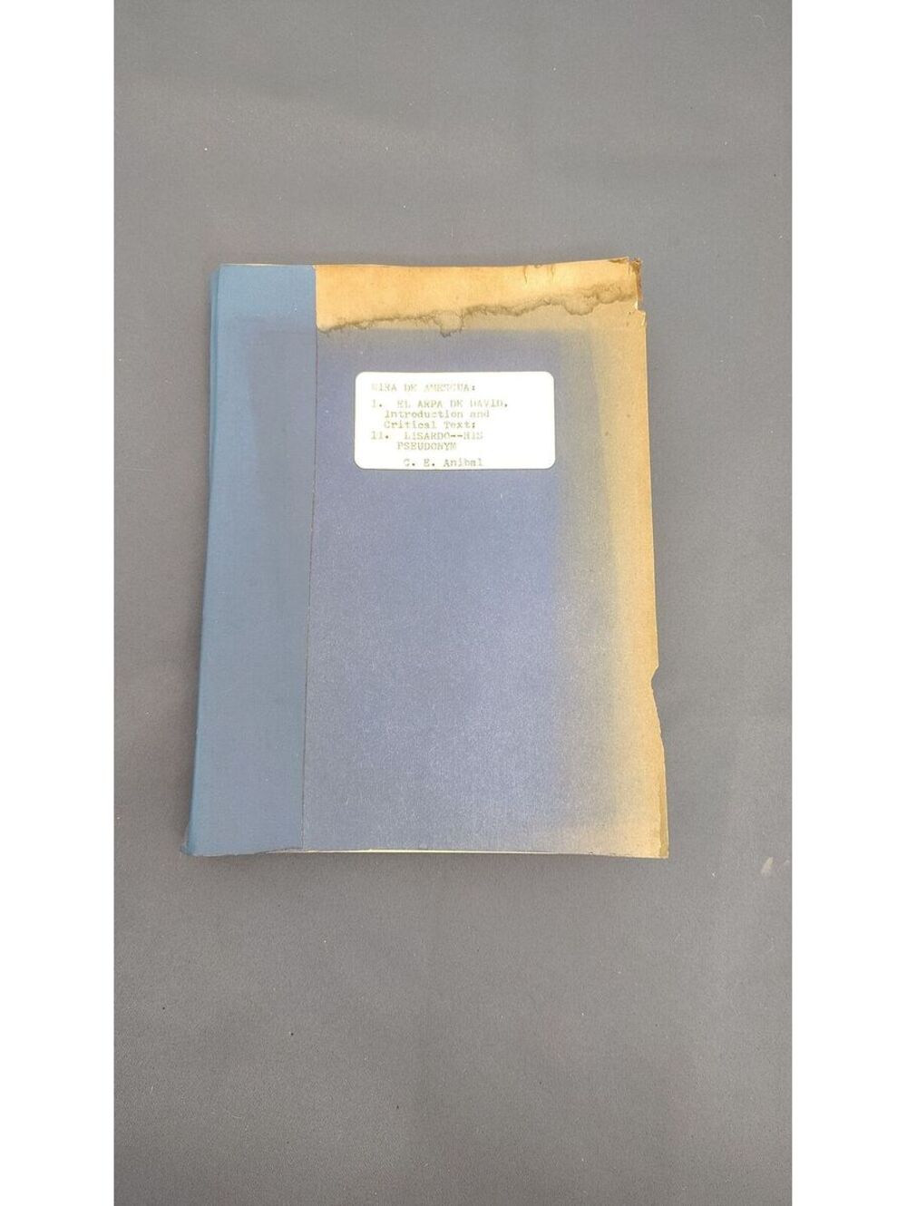 El Arpa de David Mira de Amescua C E Anibal 1925 Ohio State Critical Edition
